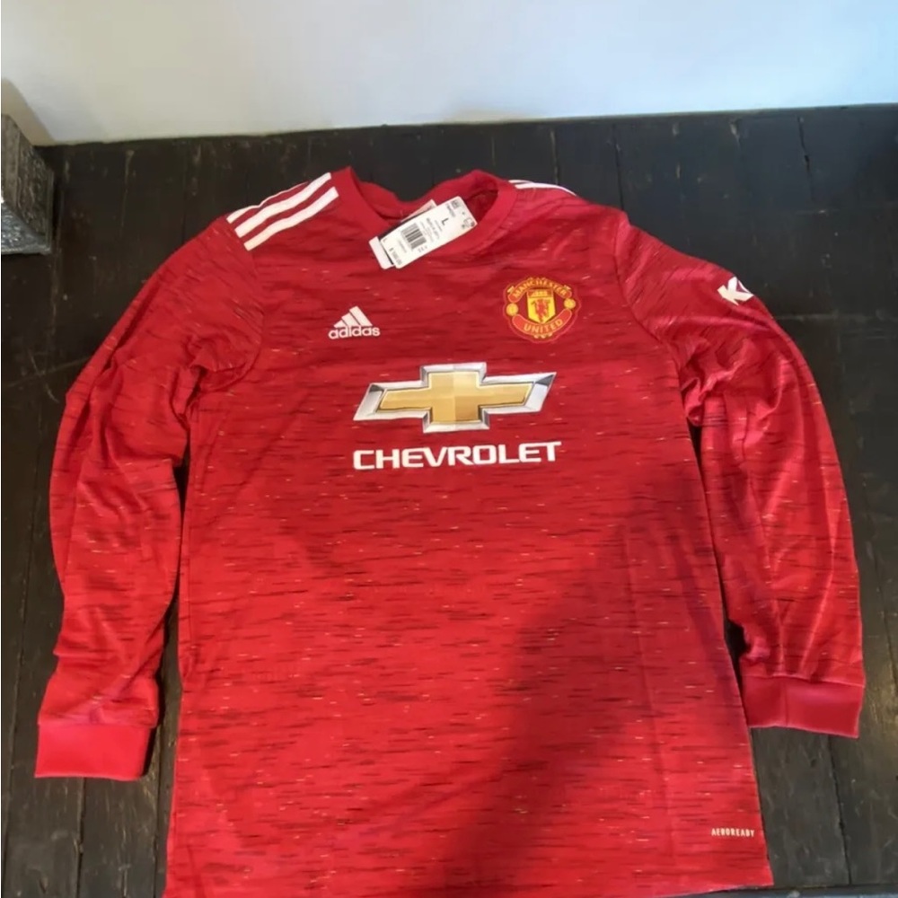 Adidas Manchester United 2021 Home Mens Long Sleeve Jersey Red Size L FM4290